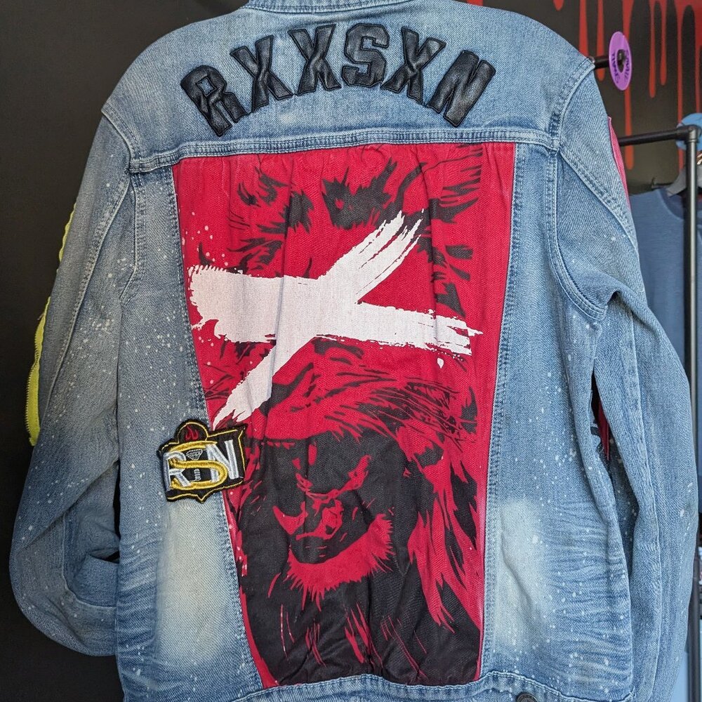 Reason Rxxsxn Denim Jacket - Distressed Blue With… - image 1